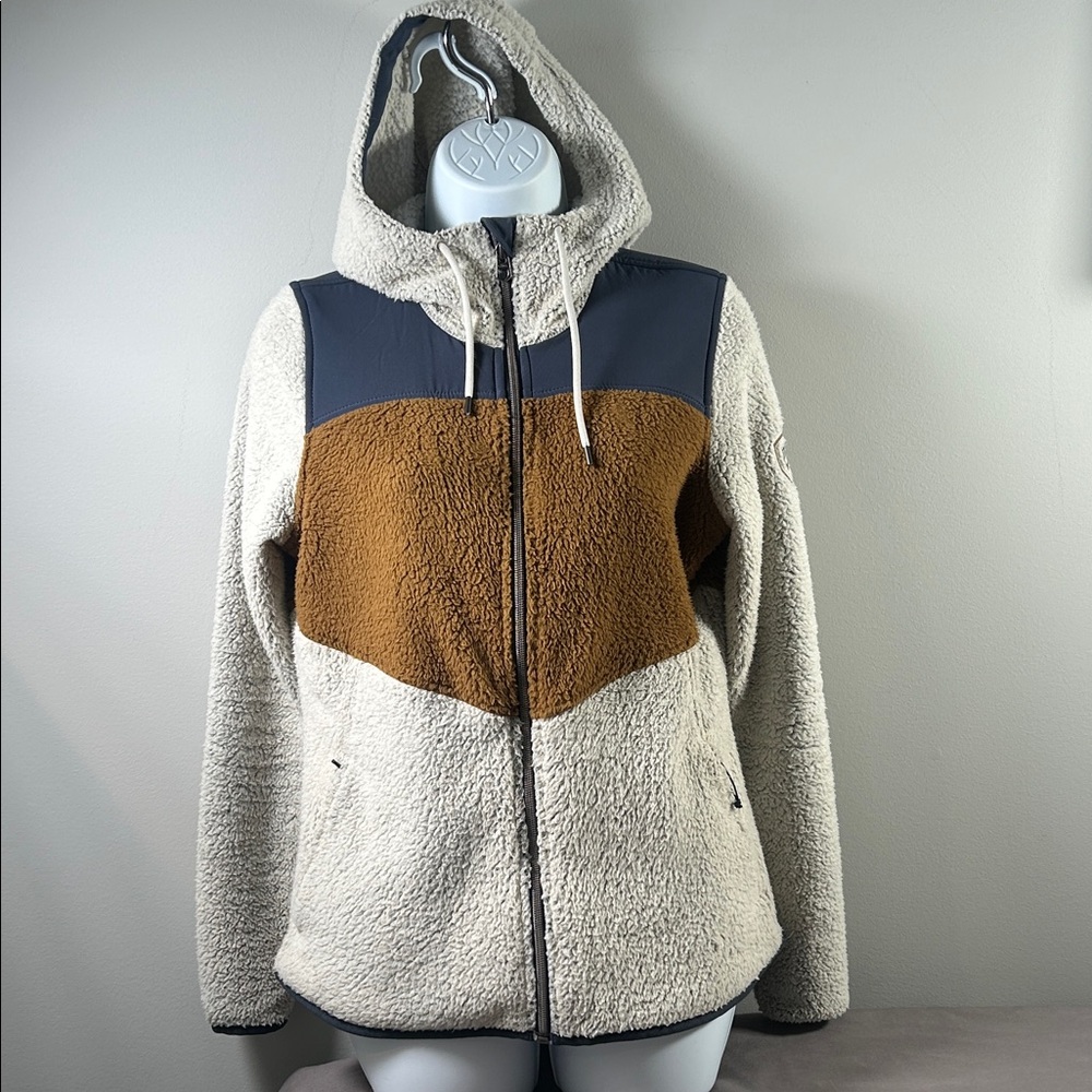 Kuhl Cream, Blue and Brown Teddy Jacket